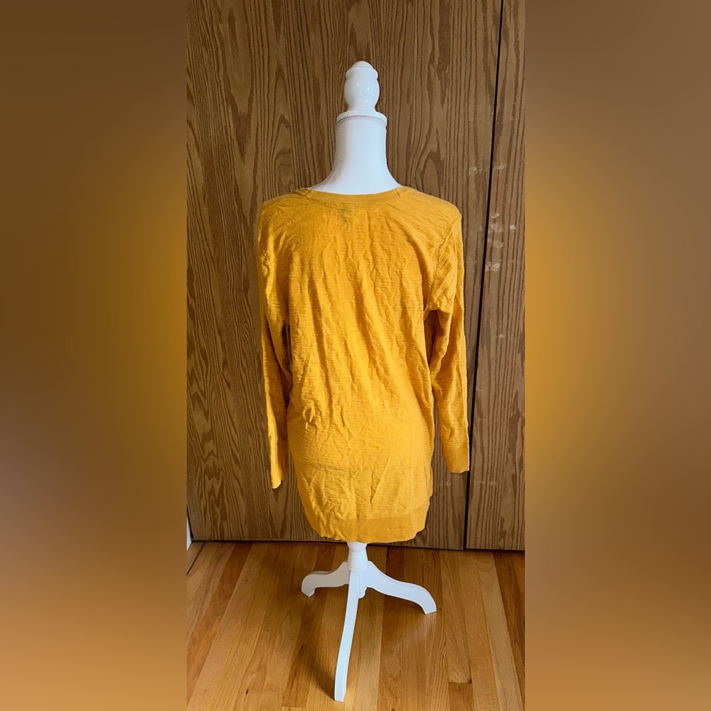 Torrid Mustard Yellow “Boyfriend” Tunic Length Button - up Cardigan - Picture 4 of 5